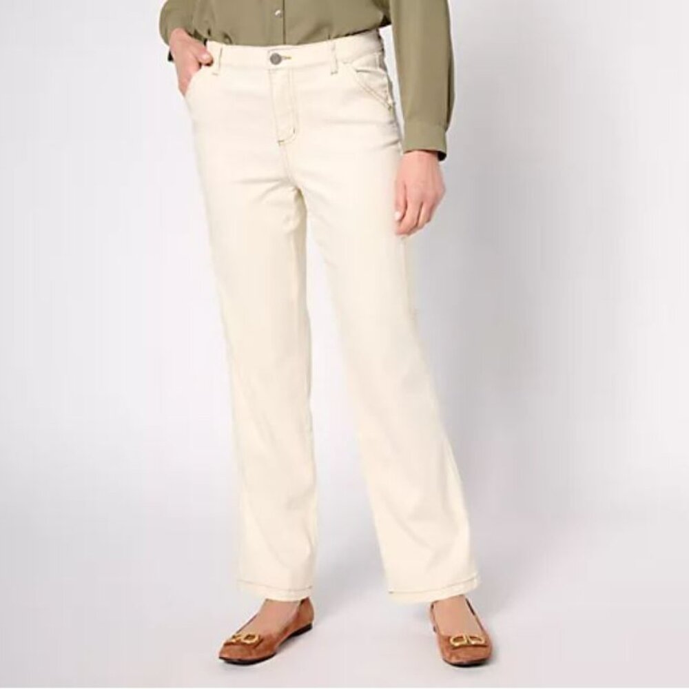 Belle by Kim Gravel Tall TripleLuxe Twill Carpenter Jean-Ecro-Tall Sz 6